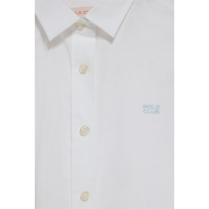 Camicia regular fit bianca con ricamo Polo Club