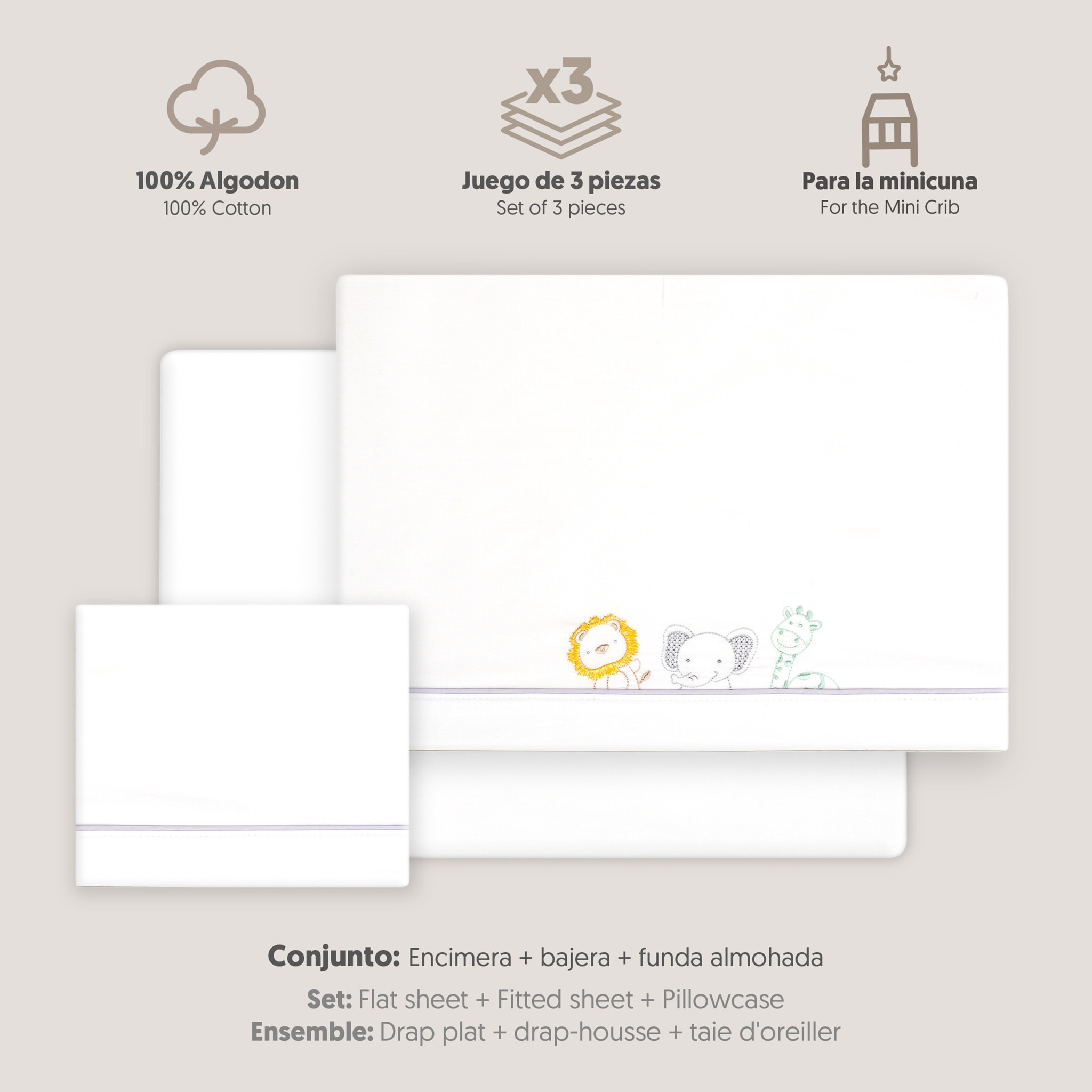 Triptico Minicuna Selva Blanco