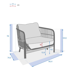 Fauteuil de salon de jardin "Deona" en acacia