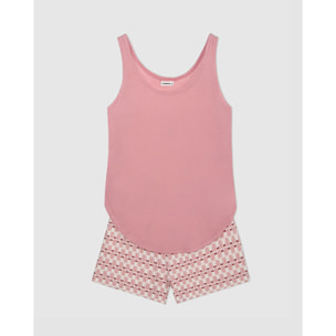 Pijama tirantes viscosa suede rosa