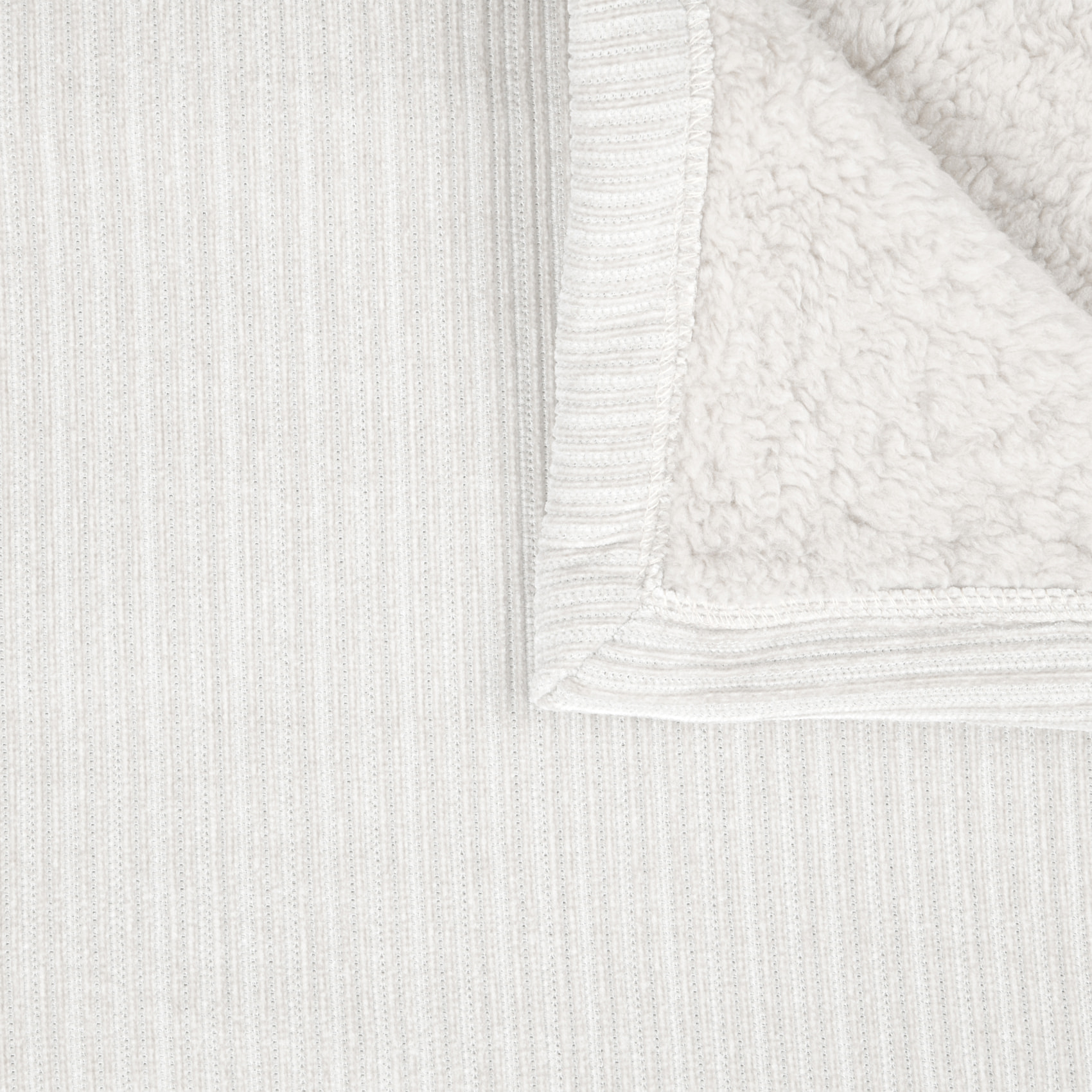 Plaid côtelé ultra doux - Ecru