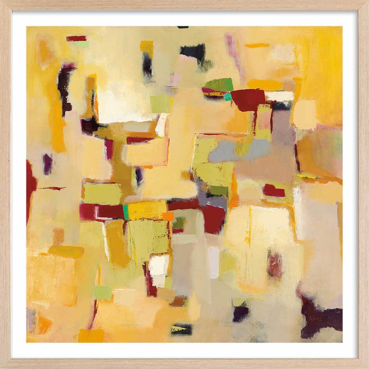 Poster casa ocre Affiche + cadre en bois - Chêne