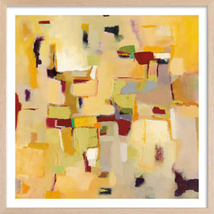 Poster casa ocre Affiche + cadre en bois - Chêne