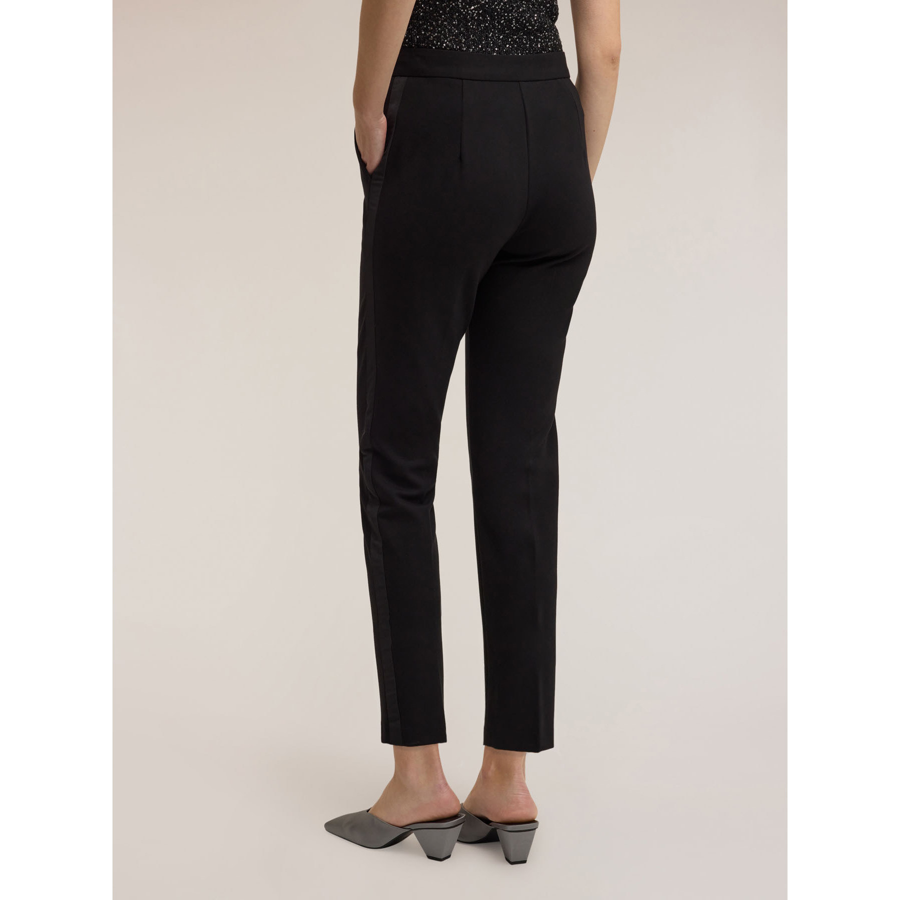 Motivi - Pantalones cigarrillo con banda lateral - Negro