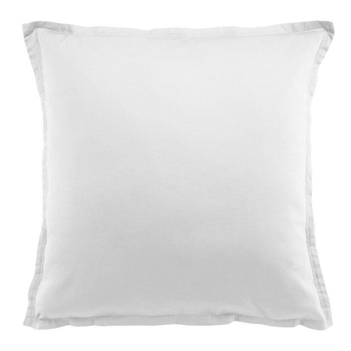 Paire de taies d'oreiller 100% satin de coton 105 fils blanc