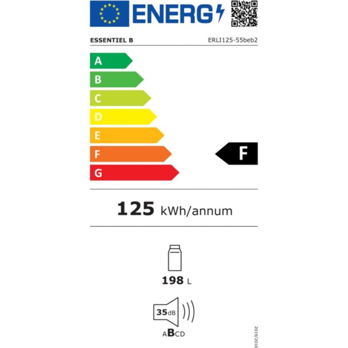 Réfrigérateur 1 porte encastrable ESSENTIELB ERLI125-55beb2