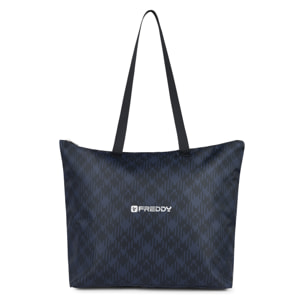 Shopper tartan in poliestere con zip e logo FREDDY