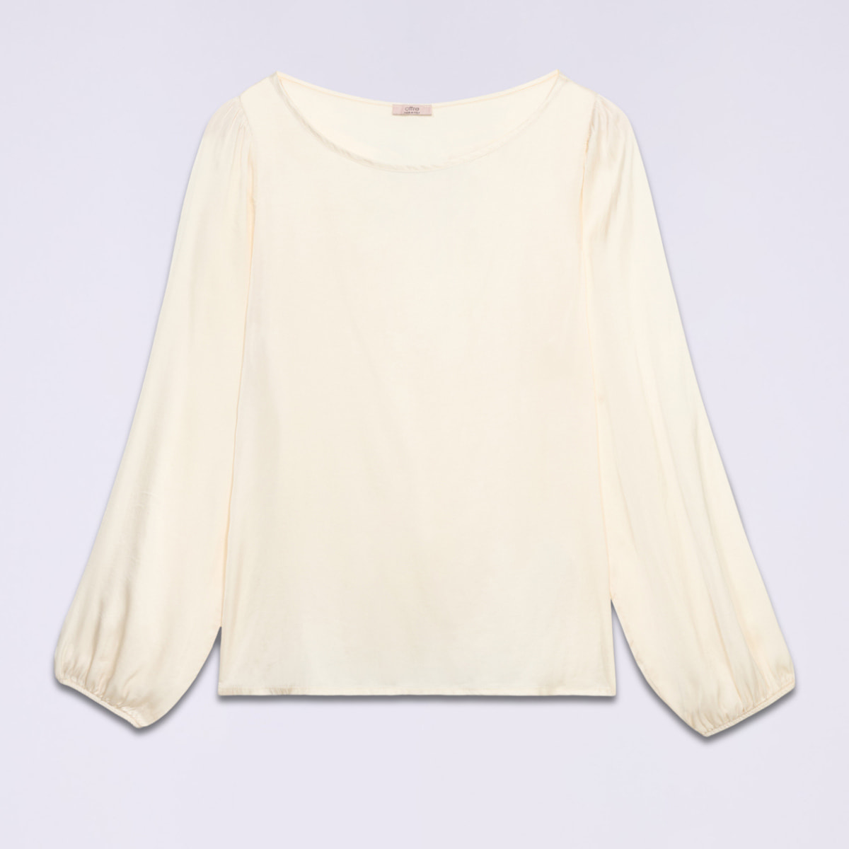 Oltre - Blusa de manga larga en satén de viscosa - Blanco