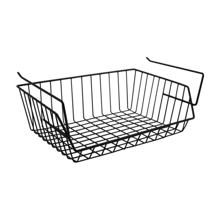Panier de rangement suspendu à  étagère 40x27x17,5cm en Acier Noir mat MSV
