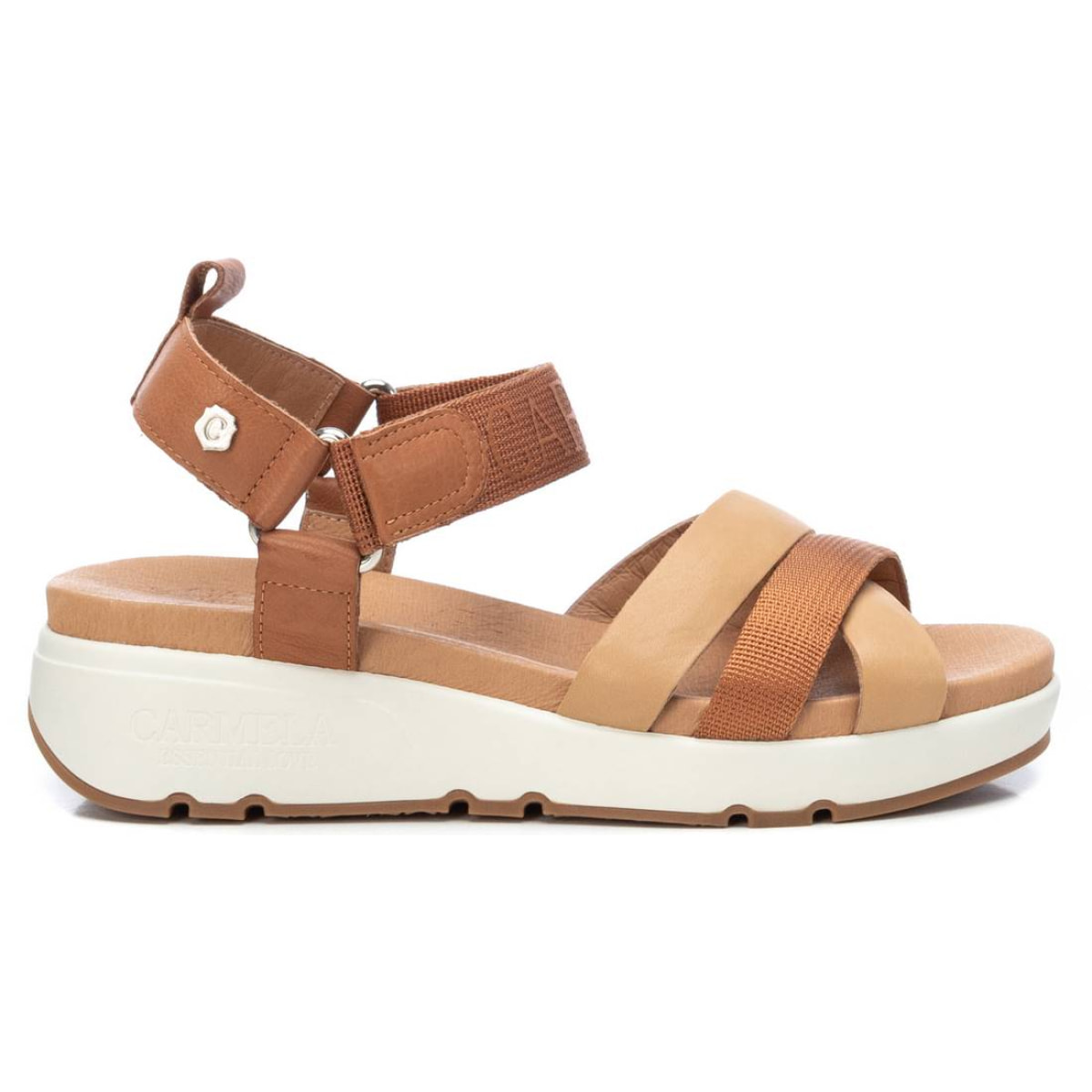 Sandalia de piel camel