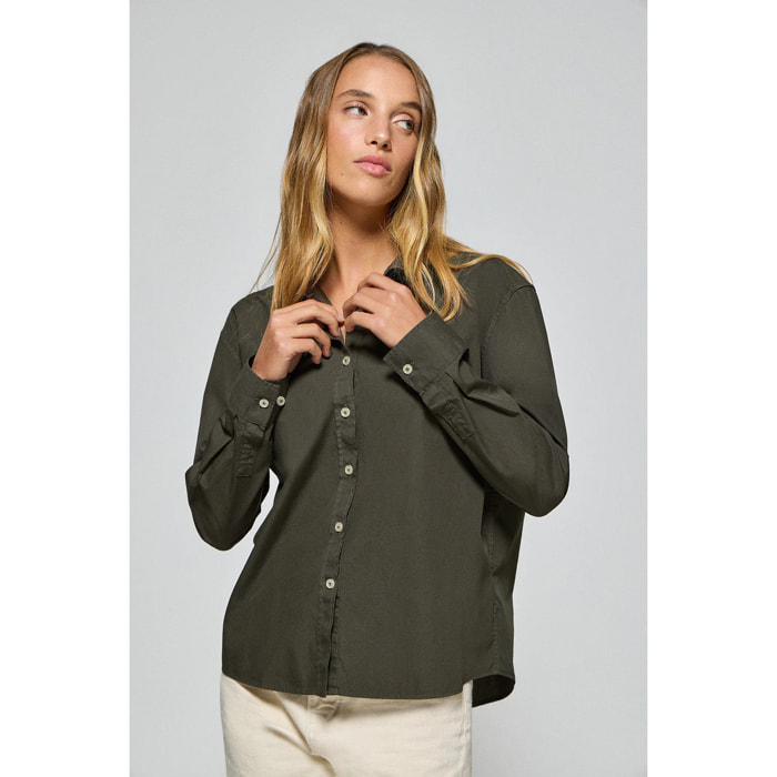 Camicia loose fit verde con logo Polo Club