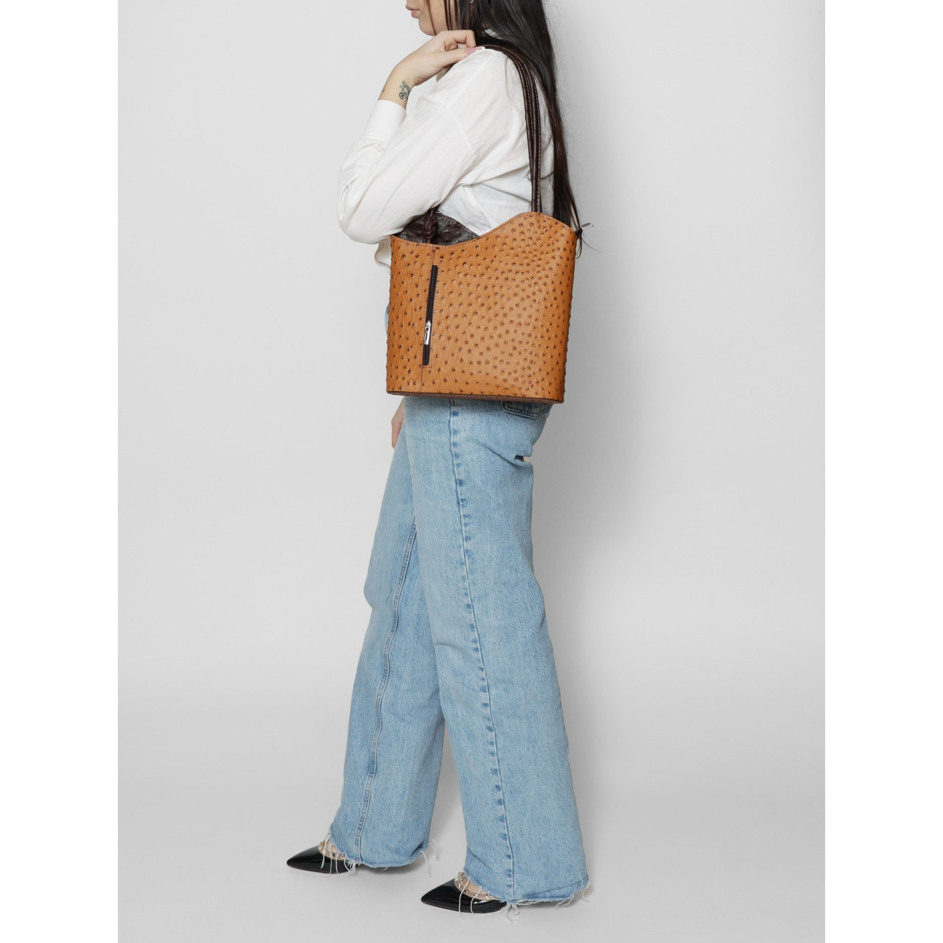 Zaino da donna in vera pelle - Modello Charlotte - 28.0 x 25.0 x 9.0 cm