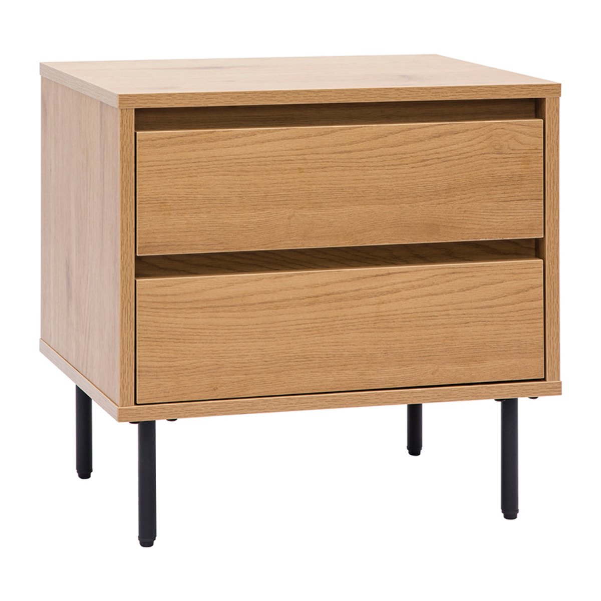 Table de chevet avec rangements 2 tiroirs finition bois clair chêne ARAGON