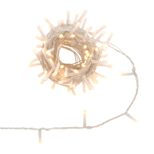 Guirlande lumineuse d'extérieur 7,5 m 100 LED ambré fil transparent 13 fonctions avec minuteur sur secteur