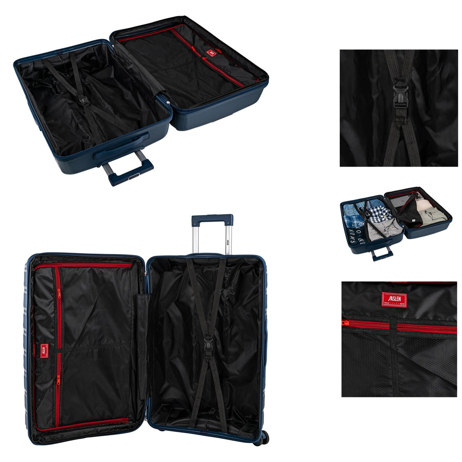 Juego De Maletas Rígidas Pp Jaslen Varese Azul Vaquero