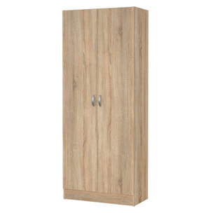 Scarpiera Armadio Salvaspazio Con 2 Ante E 5 Ripiani Regolabili Mobile Multiuso Design Moderno Per Ingresso Camera e Living 69.2x34.6x170.4 Cm Rovere