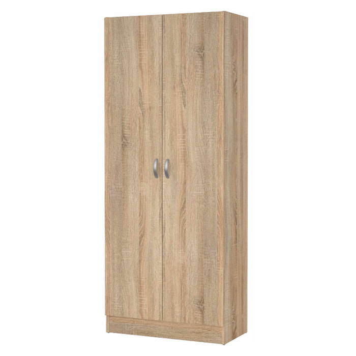 Scarpiera Armadio Salvaspazio Con 2 Ante E 5 Ripiani Regolabili Mobile Multiuso Design Moderno Per Ingresso Camera e Living 69.2x34.6x170.4 Cm Rovere