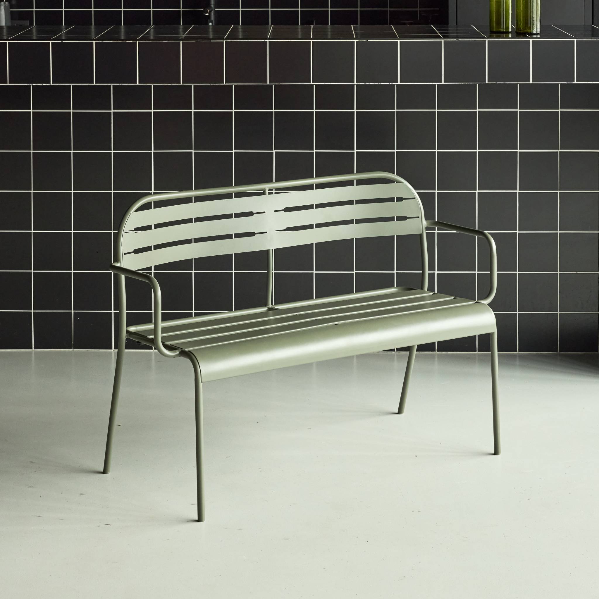 Banc extérieur 2 places acier AMÉLIA