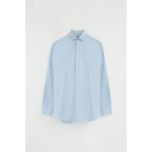 Camicia azzurra slim fit con logo Rigby Go