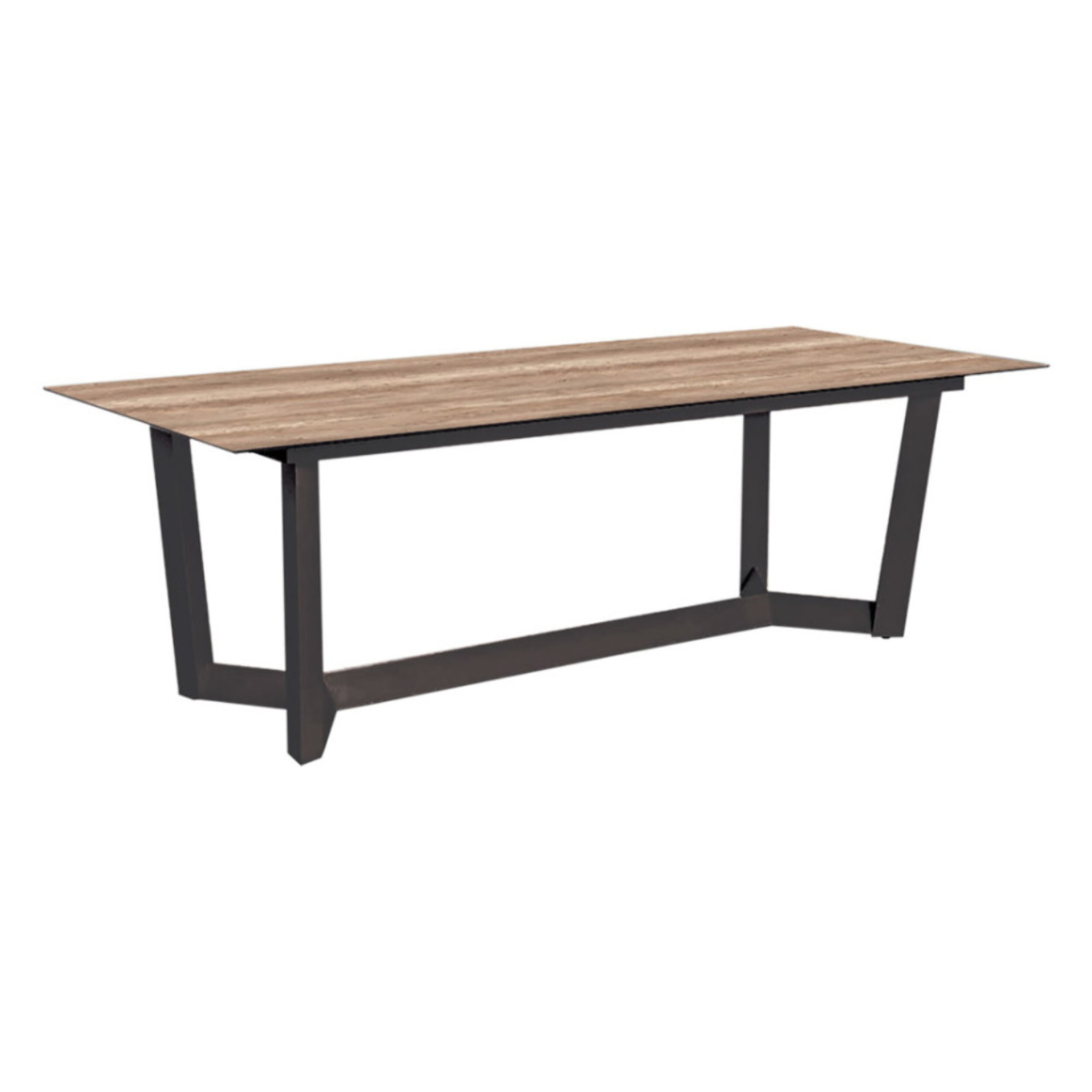 Ensemble table et chaises de jardin  - Chêne doré et Nuit Anthracite - JULINEA