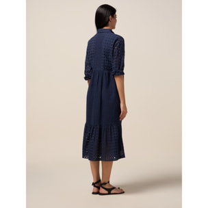 Oltre - Blusa de encaje bordado - Azul