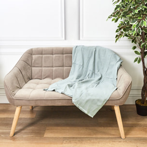 Plaid - HOME DECO FACTORY - Gaze de Coton - Bleu