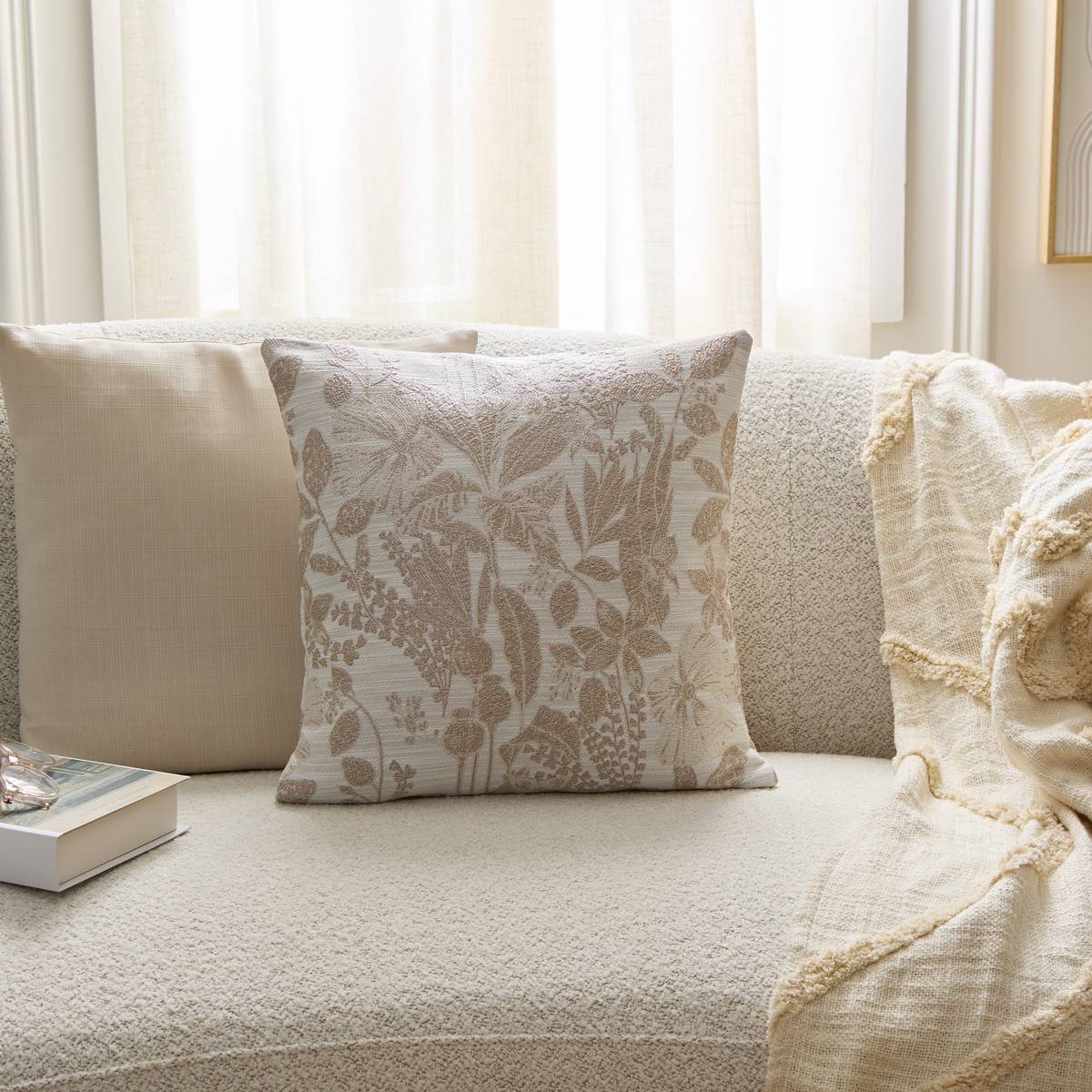 Coussin Samara 40x40cm beige lin
