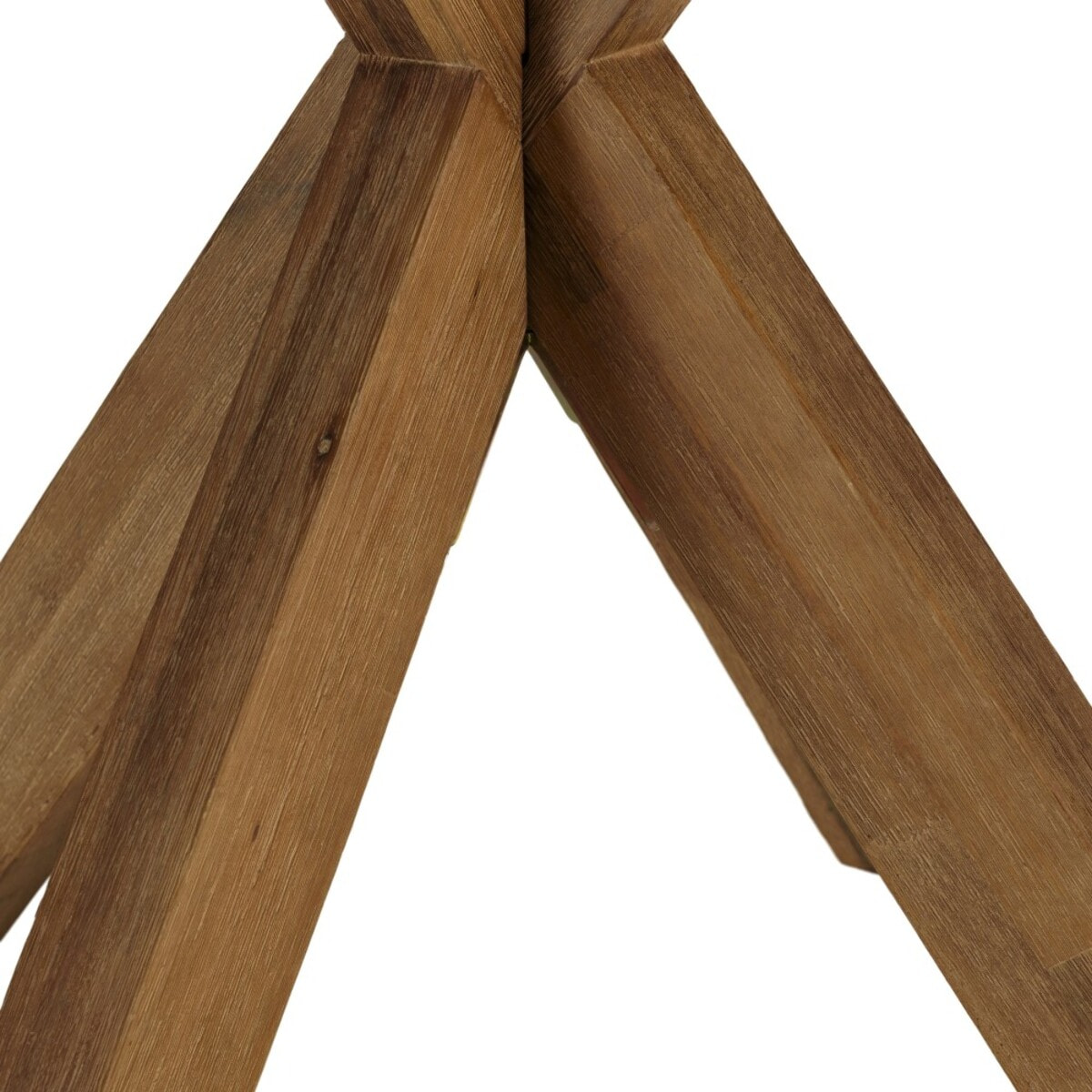 NESTOR - Table à manger ronde effet béton marron pied en bois d'acacia D100cm