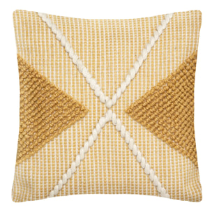 Coussin "R.O.W." - plastique recyclé - jaune ocre 45x45 cm