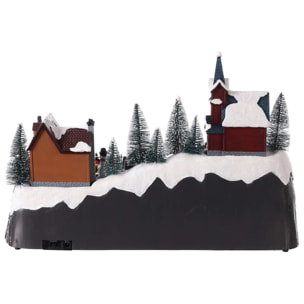 Escena de navidad decorativa con luces led y música 41x26x27cm