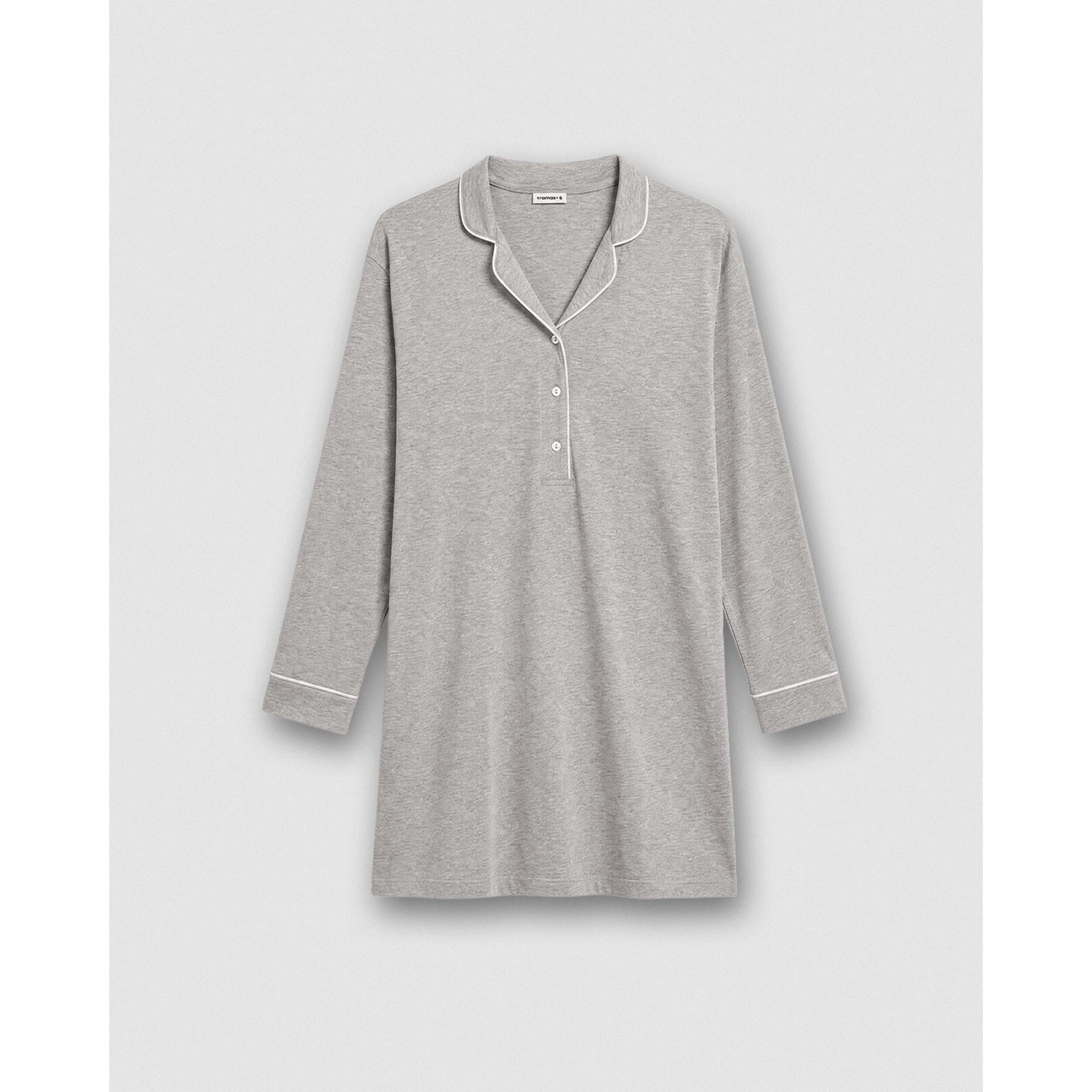 Camisón camisero viscosa punto gris