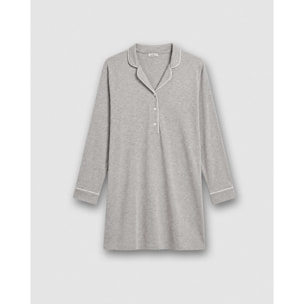 Camisón camisero viscosa punto gris