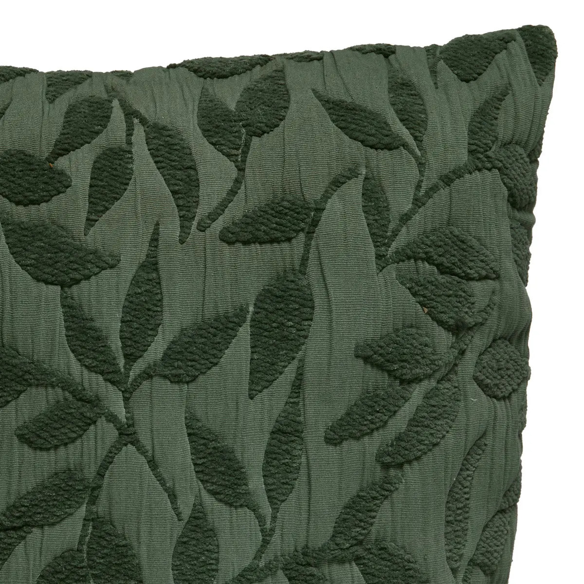 Coussin motif jacquard "Lehto" coton vert tilleul 50x50cm