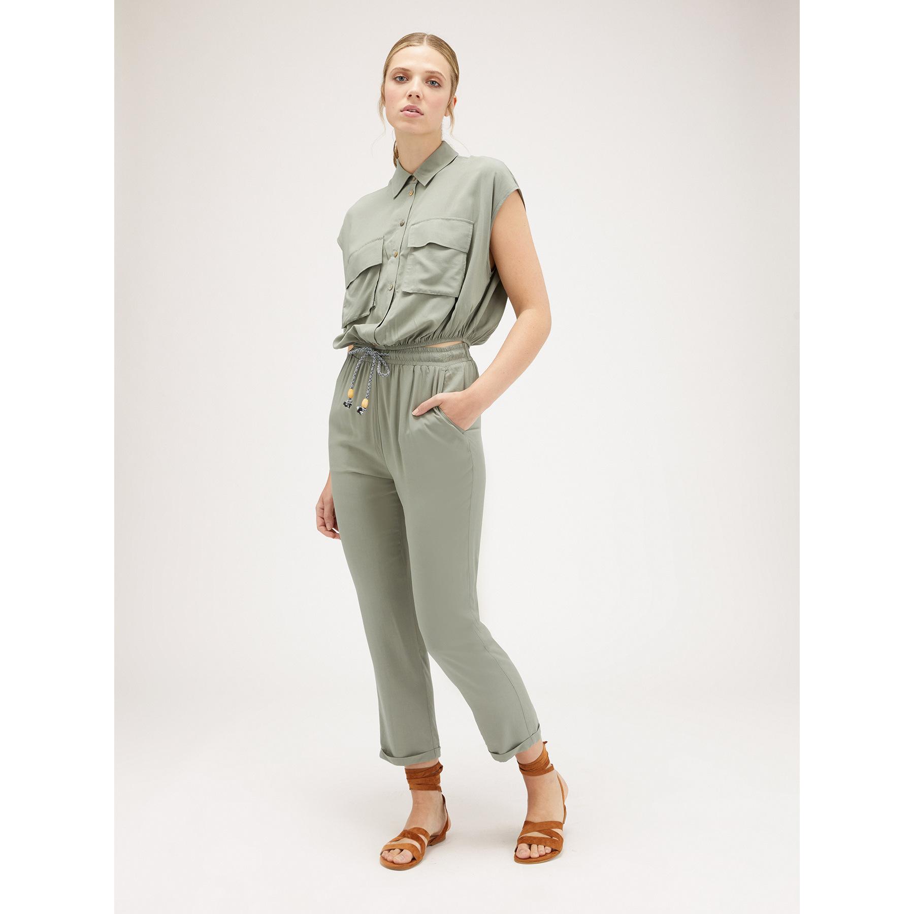 Motivi - Camicia cropped con tasche - Verde