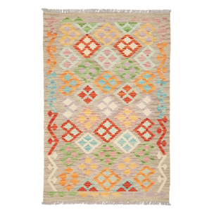 Tapis kilim géométrique, tissé plat en laine, OVEBESI