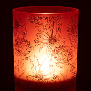 J-Line photophore Fleurs - verre - rouge/or - medium