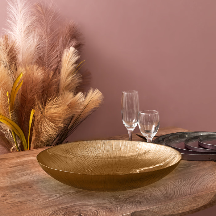 Saladier En Verre Dore D30cm