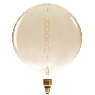 Ampoule LED "Globe" ambrée - filament torsadé E27 D30 cm