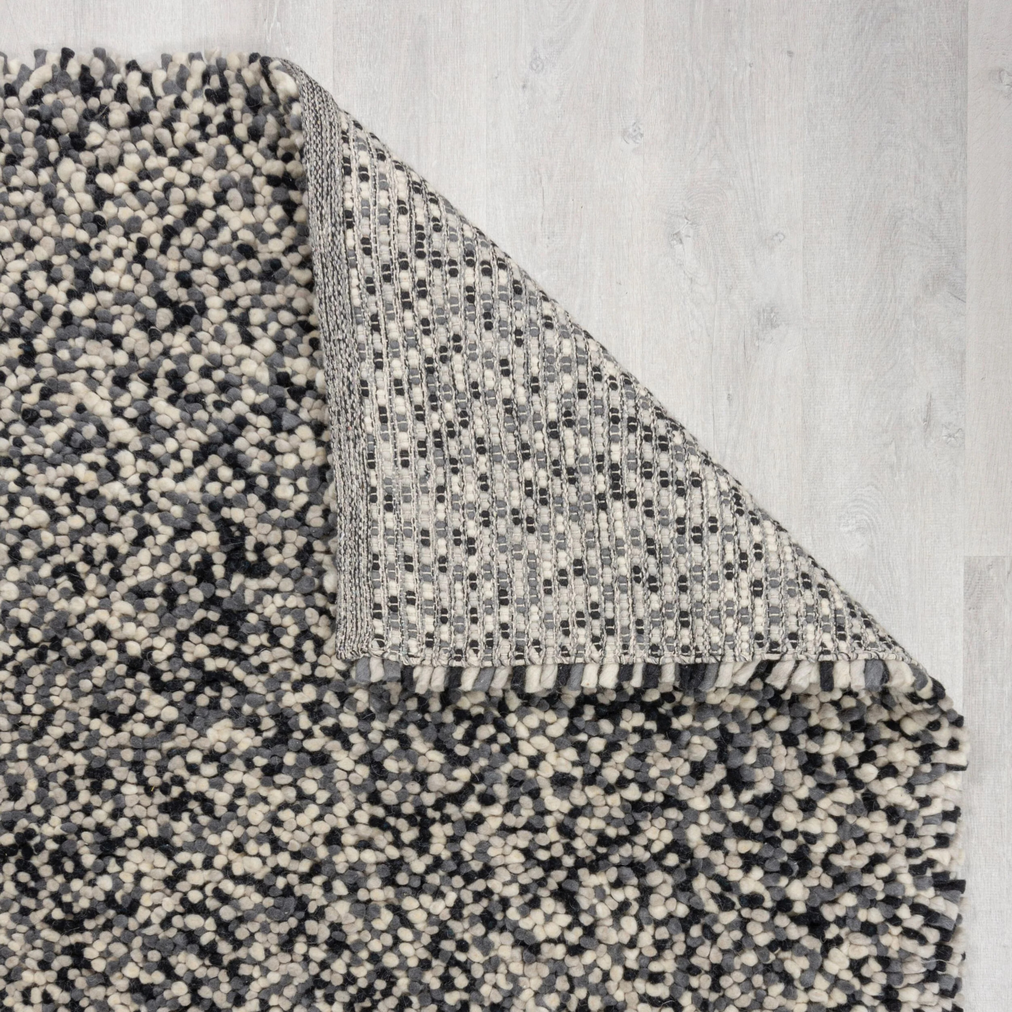 Tapis en laine UDON Noir/Blanc