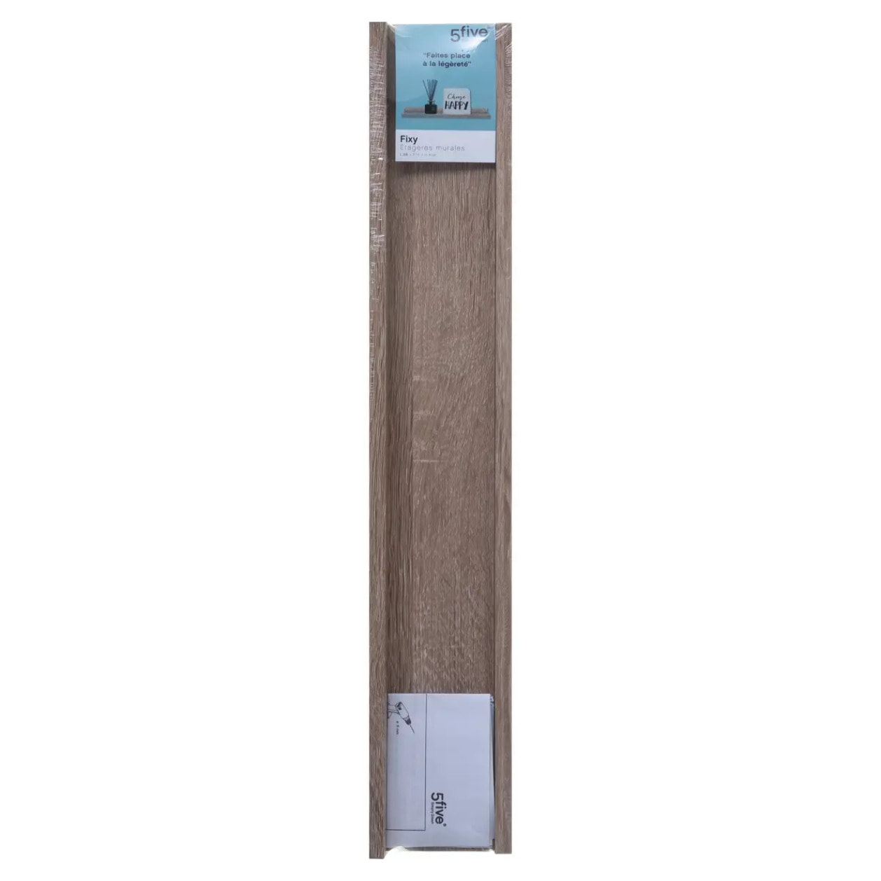 Étagère murale 58cm "Fixy" effet chêne naturel