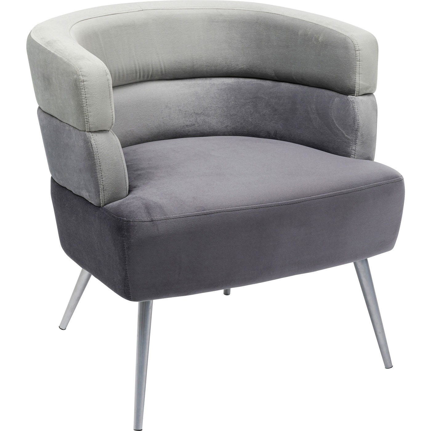 Fauteuil Sandwich velours gris Kare Design