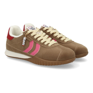 Zapatillas Mujer Casual Ante con Cordones y Detalle Sneakers Retro