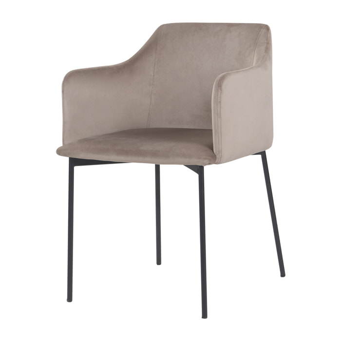 Fauteuil Glam en velours beige