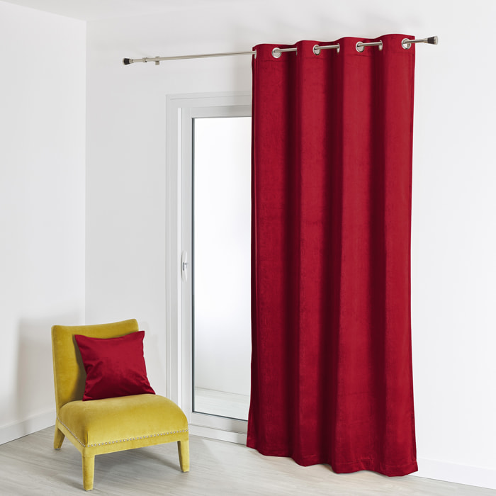 Rideau en velours feutré uni - Rouge