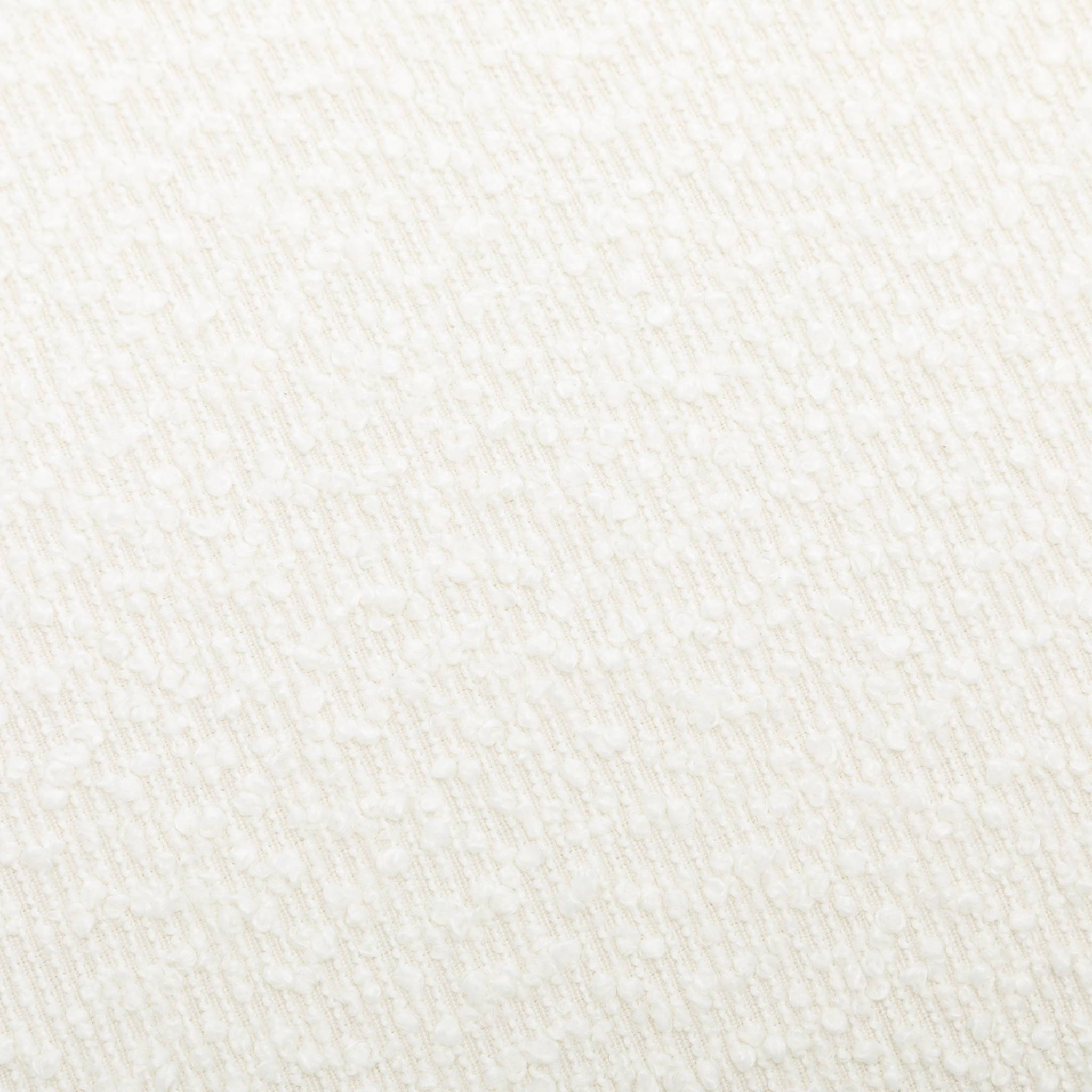 Tabouret. pouf bouclette texturée blanche L 44 x P 44 x H 42cm -SHAWN