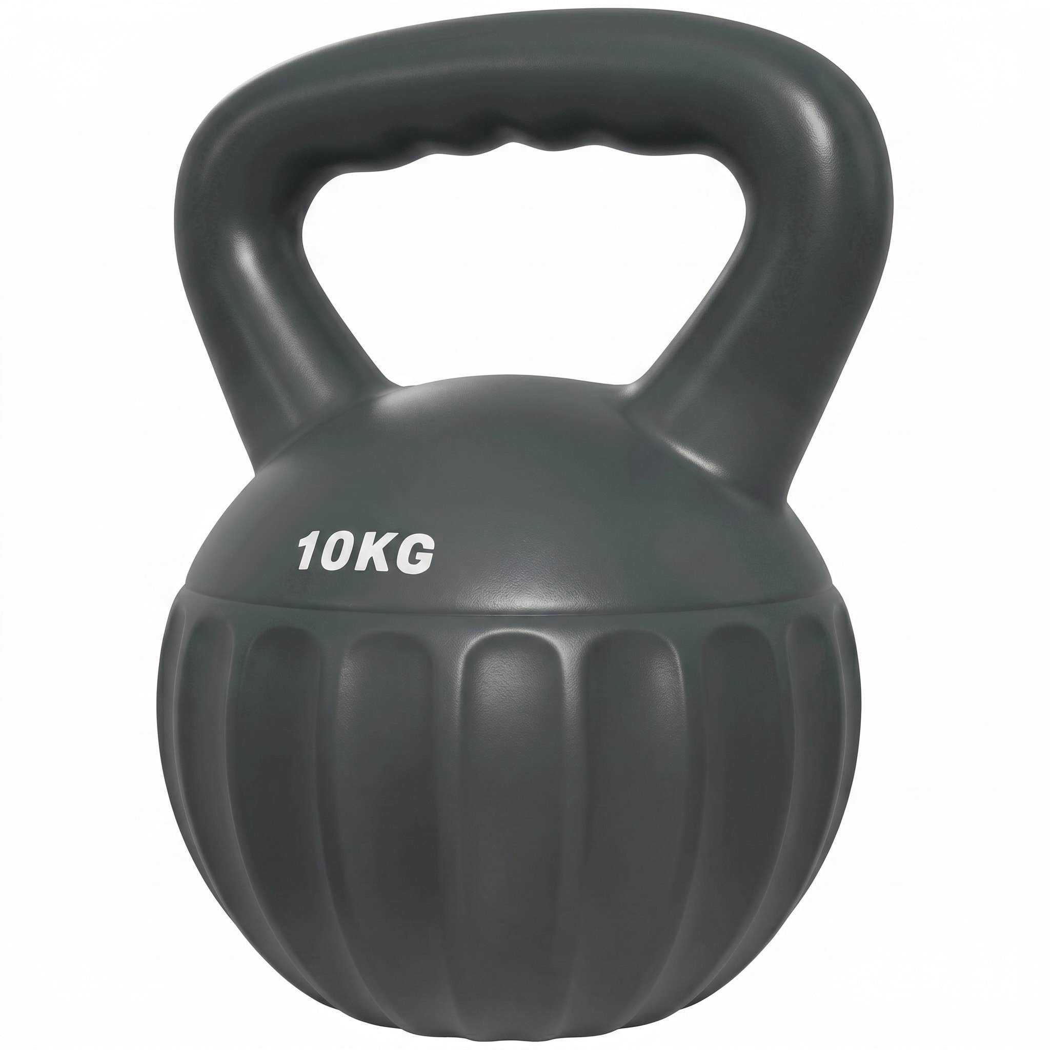 Kettlebell 10 Kg - prise ergonomique - entraînement musculaire & haltérophilie - PP gris