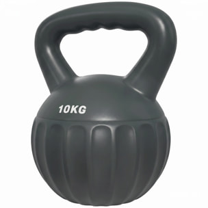 Kettlebell 10 Kg - prise ergonomique - entraînement musculaire & haltérophilie - PP gris