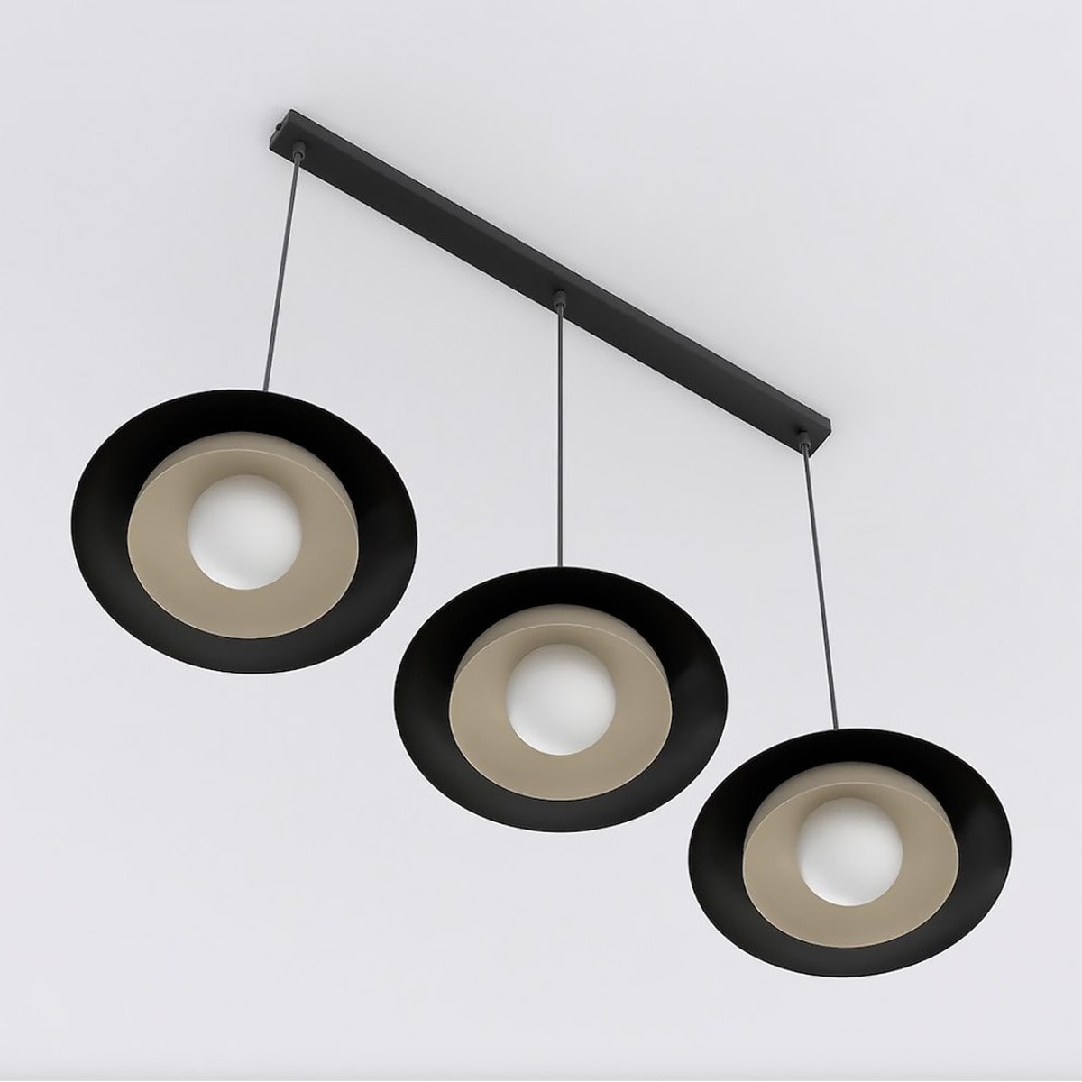 Lampada a sospensione SKIN con struttura in acciaio moka e nero