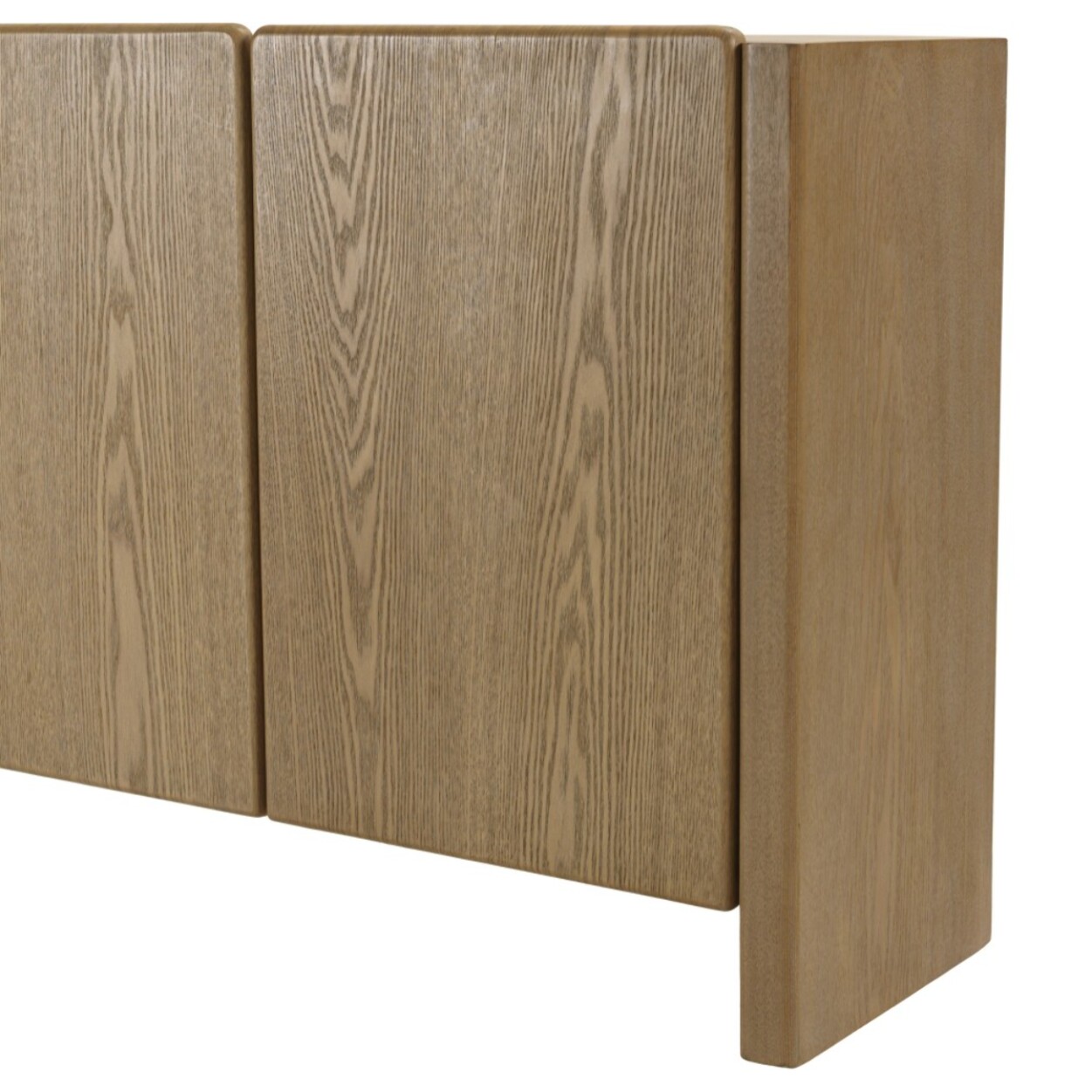 ELLA - Buffet L190 couleur naturelle 4 portes design arrondi