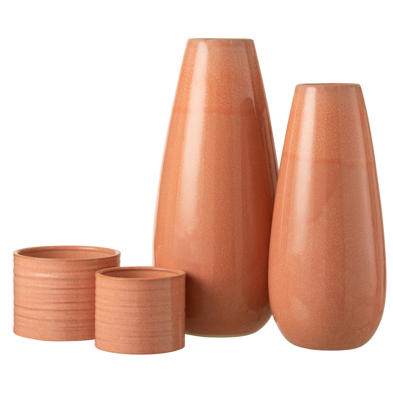 J-Line vase Uni Rond - céramique - orange - large - 48 cm de hauteur